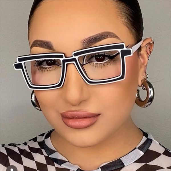 Anime flat lens ins square anti blue light TR90 eyeglasses frame personality trend cross-border online red glasses