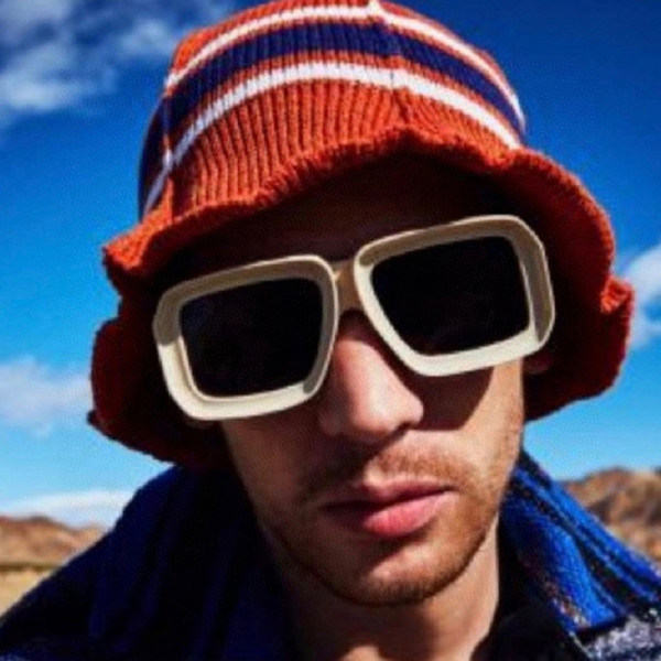 Square large frame sunglasses checkerboard 2023 new Sunglasses cross-border fashion sunglasses show