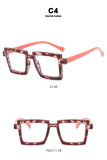 Anime flat lens ins square anti blue light TR90 eyeglasses frame personality trend cross-border online red glasses