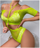 Two pieces of mesh clothes hanging from the neck for women