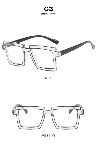 Anime flat lens ins square anti blue light TR90 eyeglasses frame personality trend cross-border online red glasses