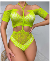 Two pieces of mesh clothes hanging from the neck for women