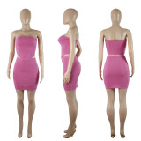 Thread bra half skirt fashion and sexy two-piece set