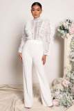 Autumn/Winter Lace Lace Tassel Pants Perspective Sexy jumpsuit