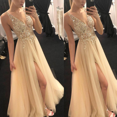 V-neck Sexy Sleeveless Dress Long Dress