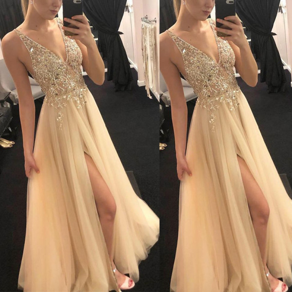 V-neck Sexy Sleeveless Dress Long Dress