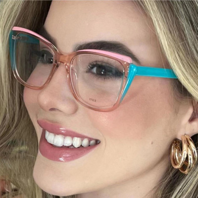 Splice frame anti blue light glasses Cat's eye large frame can be equipped with flat lenses