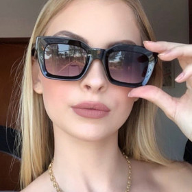 Retro Michelin sunglasses Square black plain sunglasses