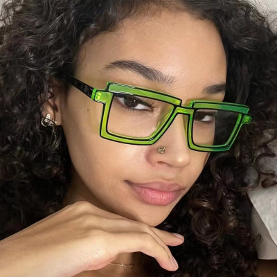 Cartoon anime glasses luminous flat lens