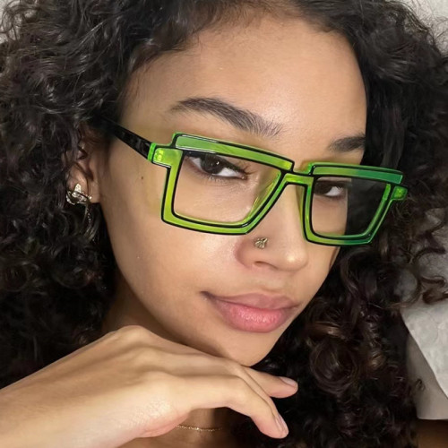 Cartoon anime glasses luminous flat lens