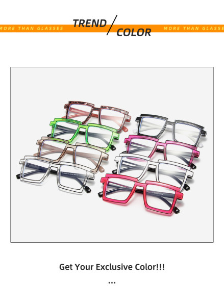Cartoon anime glasses luminous flat lens