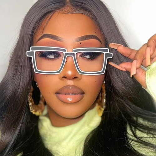 Cartoon anime glasses luminous flat lens