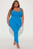 Threaded square neck sports vest with hip lifting jumpsuit