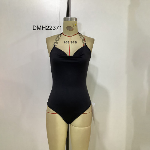 Sexy Spicy Girl Strap Top Tank Top Spliced Drop Neck Slim Fit Hip Lift One Piece