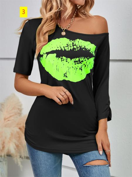 Off Shoulder Irregular Sleeve Length Fashion Slim Fit Top