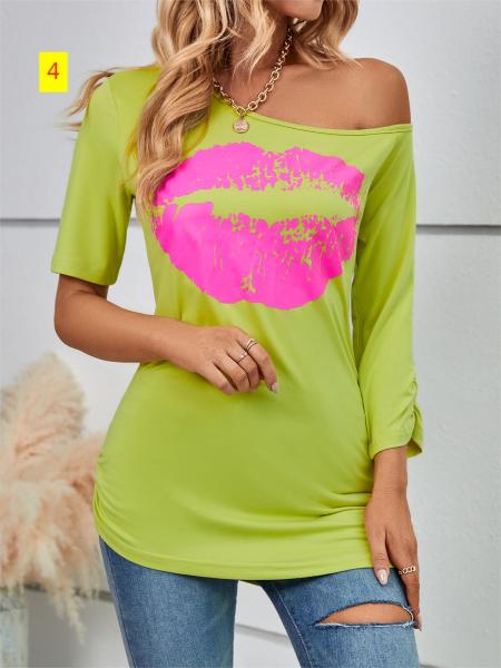 Off Shoulder Irregular Sleeve Length Fashion Slim Fit Top