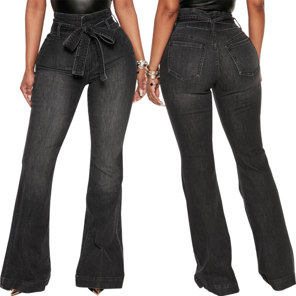 Fashion Versatile Wide Leg High Elastic Flare Pants