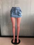 Sexy Slim Fit Denim Dress Wrap Hip Dress Nightclub Dress Half Body Dress