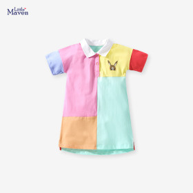 Girls' Princess Dress Spliced Pure Cotton Dress