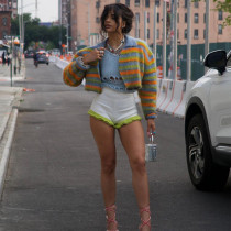 Casual contrasting lapel slim knit cardigan jacket Casual contrasting lapel slim knit cardigan jacket