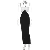 Women's New Sexy Wrap Chest Strap Slim Fit Long Dress Set