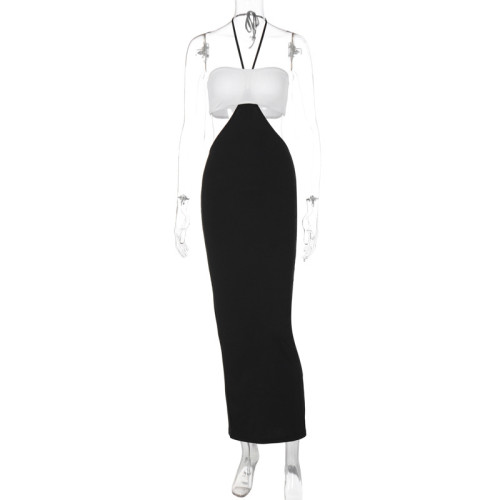 Women's New Sexy Wrap Chest Strap Slim Fit Long Dress Set