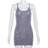 Fashionable U-neck strap sexy slim fit wrap buttocks dress