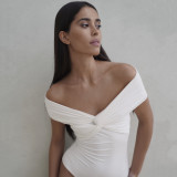 One Piece Sexy Tight Waist Slim Cross Twisted One Piece Top