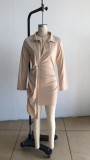 Irregular long sleeved shirt dress