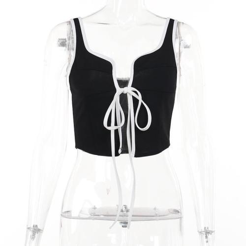 Sexy Spicy Girl Versatile Slim Fit Contrast Strap Top
