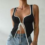 Sexy Spicy Girl Versatile Slim Fit Contrast Strap Top