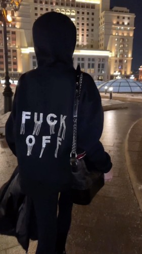Fashion Loose Letter Hot Diamond Tassel Hooded Coat