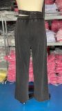 Double cut hollow drawstring guard pants with loose casual pants and straight leg pants