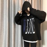Long sleeved hooded loose reflective large V hoodie