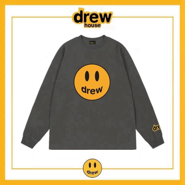 Smiling Face Long Sleeve T-shirt Men's and Women's Pure Cotton Bottom Shirt
