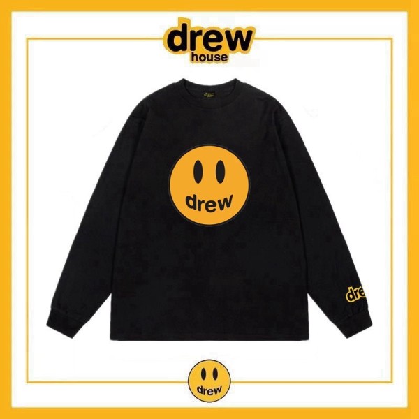 Smiling Face Long Sleeve T-shirt Men's and Women's Pure Cotton Bottom Shirt