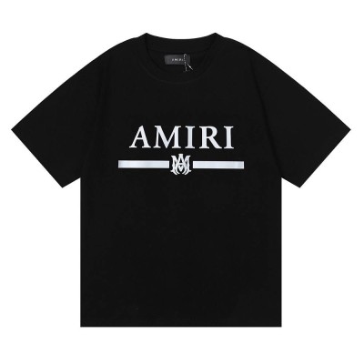 Solid cotton round neck letter printed short sleeved T-shirt