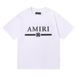 Solid cotton round neck letter printed short sleeved T-shirt