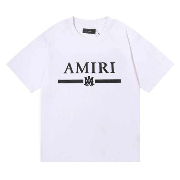 Solid cotton round neck letter printed short sleeved T-shirt