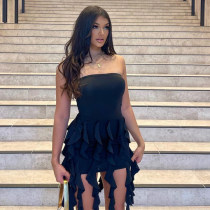 Sexy Tassel Strap Wrapped Chest Dress