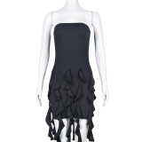 Sexy Tassel Strap Wrapped Chest Dress