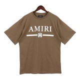 Solid cotton round neck letter printed short sleeved T-shirt