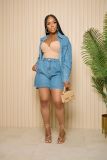 Denim jacket two piece denim shorts autumn AL250 