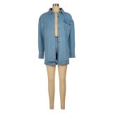 Denim jacket two piece denim shorts autumn AL250 