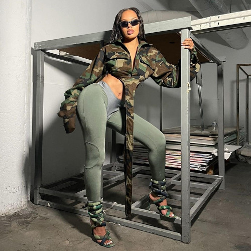 Umbilical Lace Camo Wash Coat