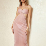 Mesh Perspective Sexy Deep V Strap Skirt