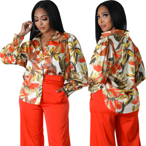 Sexy and fashionable digital printed multi-color women's shirt skirt