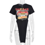 Women's Personalized Street Printing Irregular T-shirt Women's Top