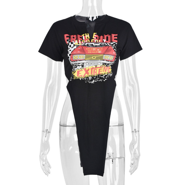 Women's Personalized Street Printing Irregular T-shirt Women's Top