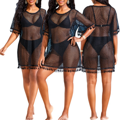 Sexy and fashionable high elastic mesh sun resistant beach skirt